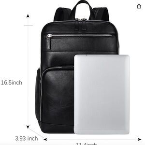 BOSTANTEN Leather Backpack 15.6” Laptop Backpack, Travel Business Office Bag